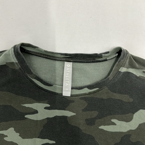Athleta Studio to Street Camo Sweatshirt Grey Black Long Sleeve Size Medium - Picture 5 of 5